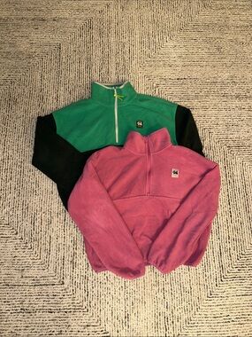 Old Navy Women’s Half-Zip Pullovers - Green & Pink